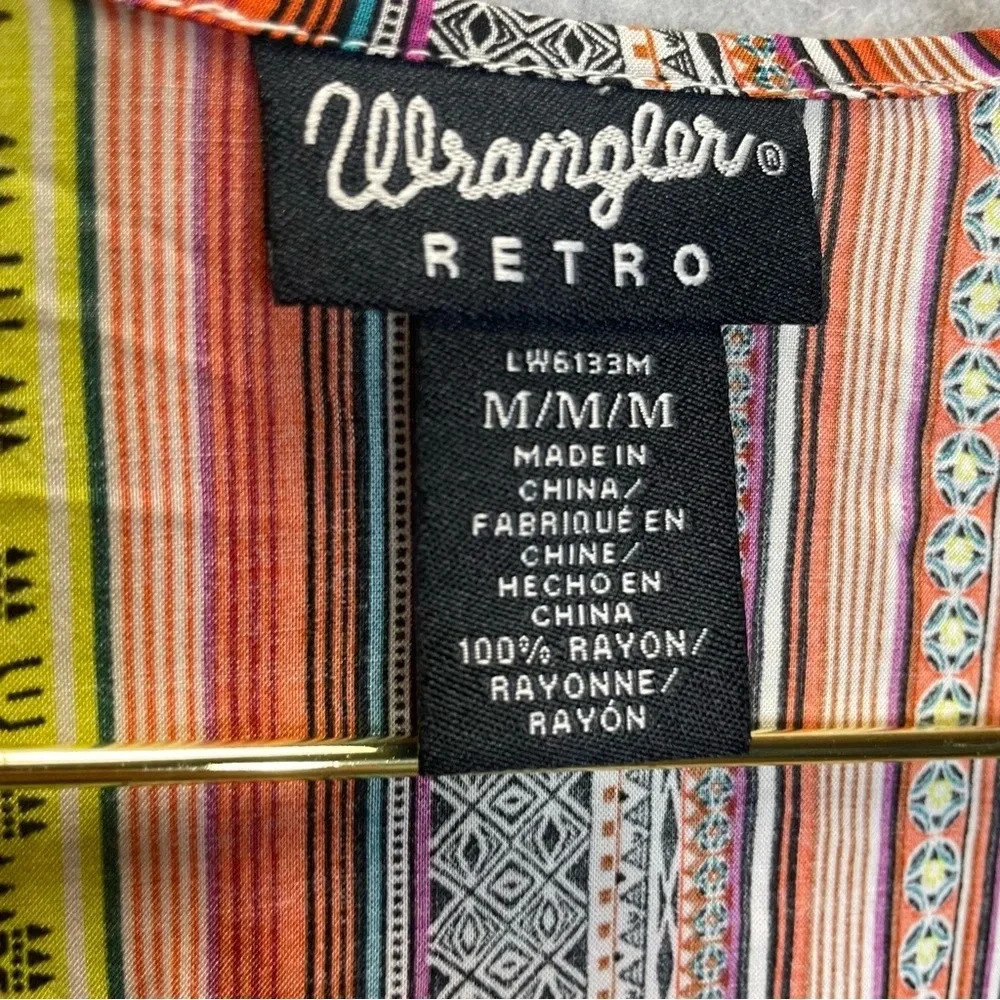 Wrangler Retro Tassle Multi Color Open Front Bohemian Rainbow Cardigan Topper - Picture 3 of 5